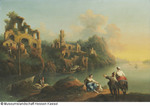 Flusslandschaft mit Staffage