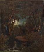 Waldlandschaft im Mondschein
