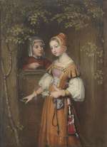 Gretchen und Marthe Schwerdtlein an der Tür, Studie