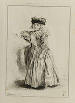 Mädchen mit gestreiftem Kleid und Kappe