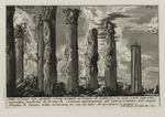 Sieben Säulen mit korinthischen Kapitellen, dem Tempel der Juturna zugehörig