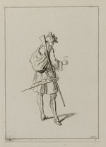 Soldat mit Glas in der rechten Hand