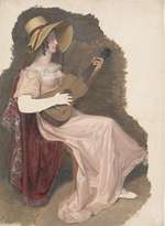 Mädchen mit Gitarre, Studie