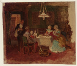 Abendgesellschaft im Restaurant, Skizze