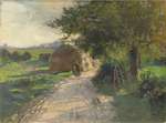 Feldweg mit kleiner Schwälmerin
