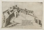 Perspektivische Ansicht der Geburtskirche in Bethlehem und der angrenzenden Gebäude
