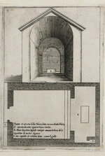 Schnitt und Grundriss der Kirche, die an der Stelle erbaut wurde, wo das Haus des Hohepriesters Kaiphas stand