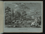 Landschaft mit Hütte und Viehherde
