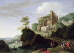 Ruinenlandschaft mit Petrus und Johannes