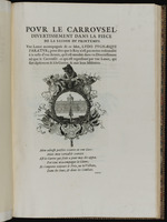 Textseite: Madrigal mit Devise "Für das Carrousel"