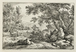 Felslandschaft mit Wagen