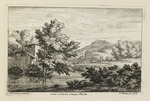 Flusslandschaft mit Haus und Schafhirten
