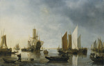 Hafen mit ankernden Schiffen