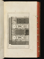 Kamin eines Kabinetts mit Spiegeln, Gemälden und Ornamenten im chinesischen Stil
