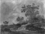 Hügelige Landschaft mit Bauernhof