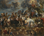 Moses schlägt Wasser aus dem Felsen