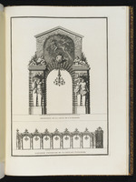Die Fassade des Gebäudes der Estrapade und Aufriss des Gebäudes