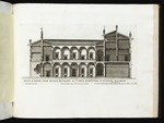 Schnitt und Innenhoffassade des Palazzo del Commendatore