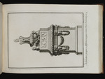 Räuchervase von zwei Sphingen umrahmt auf einem mit Lorbeer- und Blumengirlanden verzierten Sockel, Blatt aus der Folge S