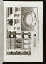 Fassade, Grundriss und Gesimsquerschnitte des Amphitheaters von Pula
