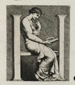 Initiale H mit lesender Muse