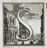 Initiale S mit Stadtansicht
