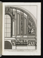 Innendekoration des Fensters über dem Haupteingang der Kirche Il Gesù