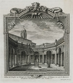 Ansicht des Kreuzgangs des Klosters San Michele in Bosco von Bologna, in dem sich die Malereien von Ludovico Carracci und seiner Schule befinden