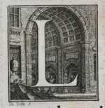 Initiale L mit kassettiertem Tonnengewölbe