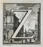 Initiale Z mit Kirche
