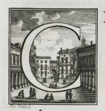 Initiale C mit Stadtansicht