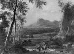 Italienische Landschaft mit Hirtenpaar und Schafen (Staffage von Johannes Lingelbach)