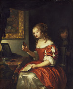 Junge Dame mit Brief und Bildnismedaillon ("Ein Geschenk von lieber Hand")