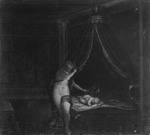 Der schlafende Amor wird von Psyche betrachtet