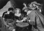 Soldaten mit Dirnen beim Würfelspiel