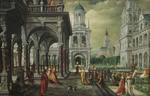 Palastarchitektur mit Bathseba und König David