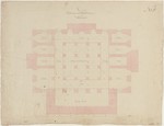 Kassel-Wilhelmshöhe, Wachthaus, Kellergeschoßgrundriß, Werkzeichnung