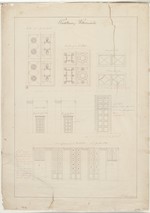 Kassel-Wilhelmshöhe, Wachthaus, Werkzeichnung zu Fenstern und Türen, Aufrisse