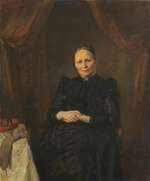 Alte Frau mit Strickzeug