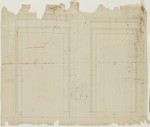 Kassel-Wilhelmshöhe, Ballhaus, Entwurf für eine Tür- und Fensterrahmung mit Verdachung, Aufriß