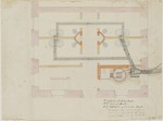 Kassel-Wilhelmshöhe, Gasthaus, Ostflügel, Plan der Wasserleitungen in den Badezimmern, Entwurf