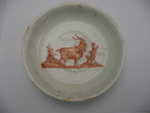Untertasse, bemalt mit Steinbock