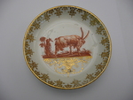 Untertasse, bemalt mit Steinbock