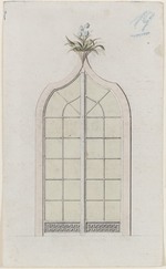 Kassel-Wilhelmshöhe, Fensterentwurf im chinesischen Stil für Mulang, Aufriß