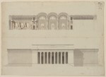 München, Glyptothek, Entwurfsvariante, Aufriß und Schnitt