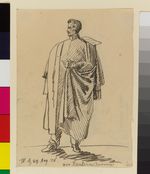 Gerhardt von Reutern in ganzer Figur, stehend nach links.           Verso: Gerhardt von Reutern von vorn, stehend, Ganzfigurenbildnis