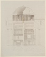 Kassel-Wilhelmshöhe, Schloß, Corps de Logis, Entwurf, Querschnitt