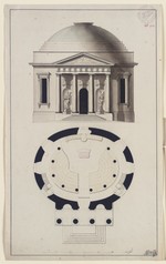 Potsdam, Französische Kirche, Studienblatt, Grund- und Aufriß