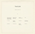 Vom Licht, Titelblatt