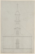 Kassel, Garnisonkirche, Ausführungsentwurf zur Westfassade, Aufriß